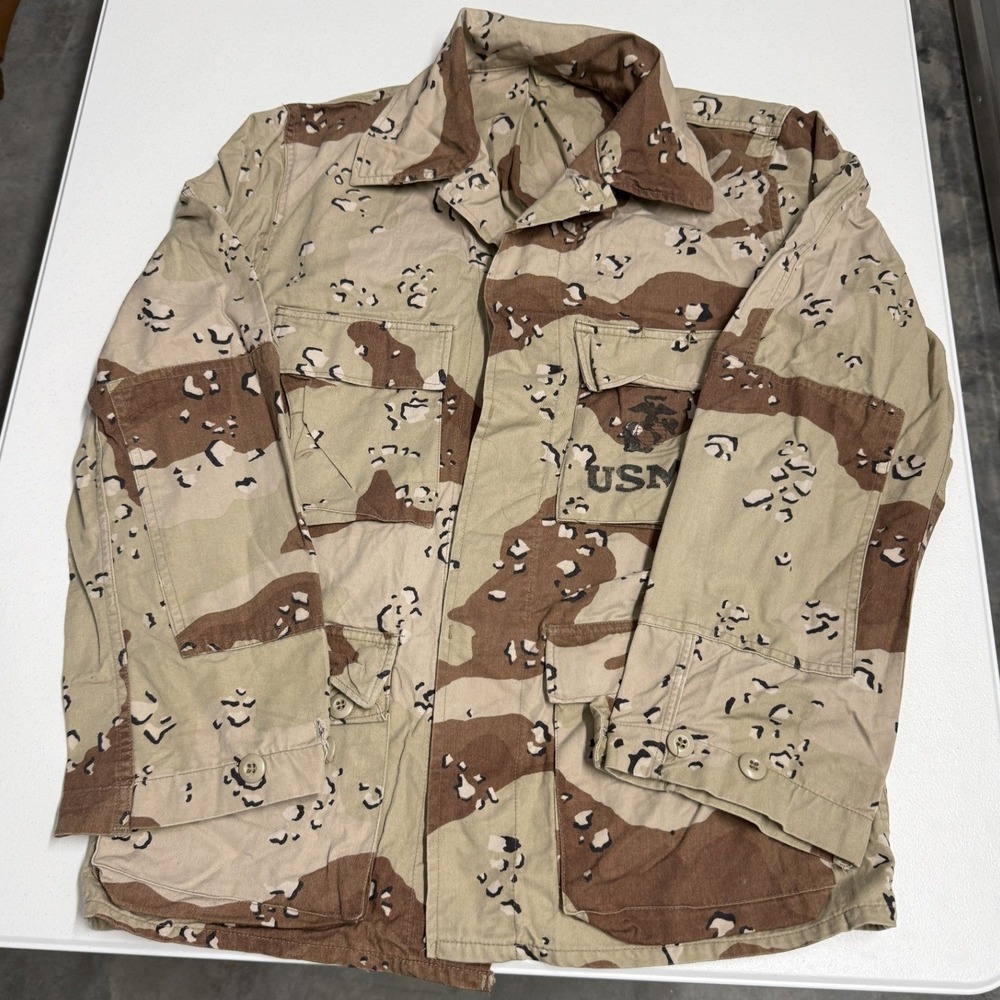 USMC Combat Coat Mens Medium Tan Good 6 Color Desert Chocolate Chip Camo Jacket